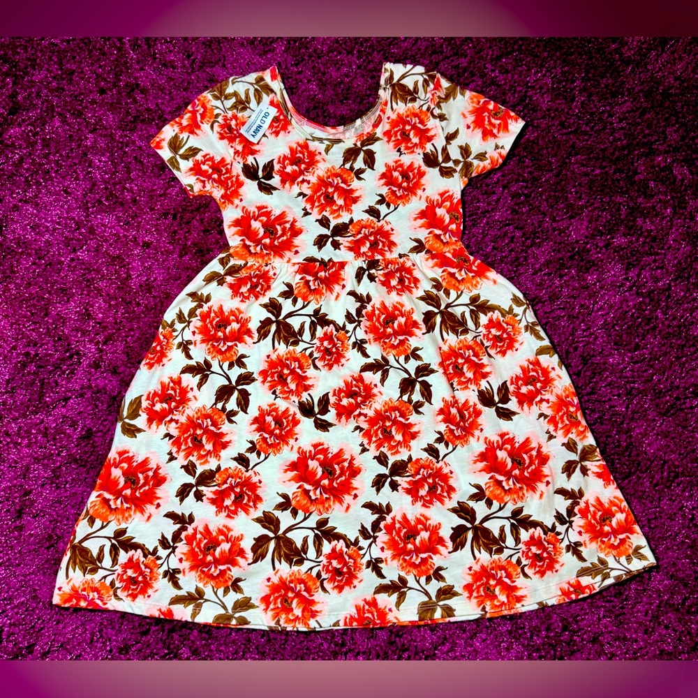 New w/ Tags Old Navy Floral Flower Print Pocket Dress Mid-Length Large 10-12